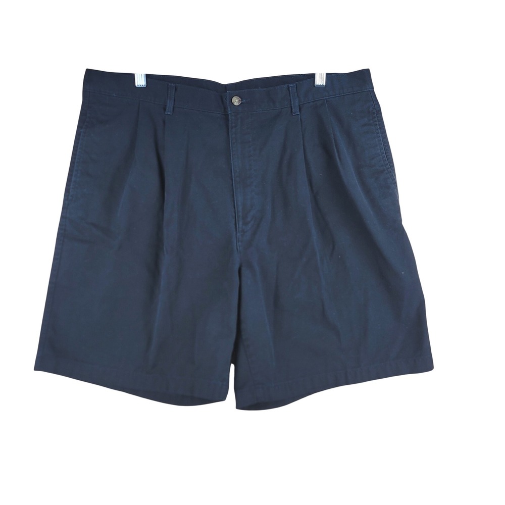 Duck Head Shorts Mens 38 Black Pleated Cotton Chino Casual Vintage 90's